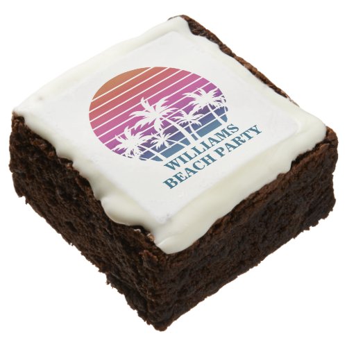 Tropical Palm Tree Cute Custom Luau Beach Party Brownie