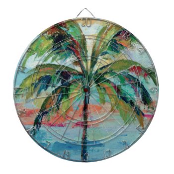 Tropical | Palm Tree Dartboard With Darts by wildapple at Zazzle