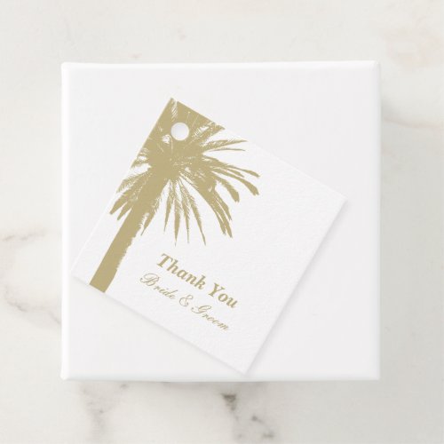 Tropical palm tree destination wedding favor tags