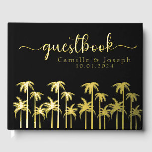 Tropical Palm tree destination wedding guestbook