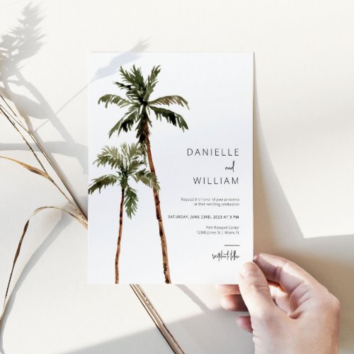 Tropical Palm Tree Destination Wedding Invitation