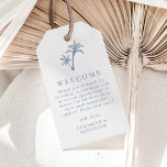 Tropical Palm Tree Dusty Blue Wedding Welcome Gift Tags<br><div class="desc">These white and dusty blue tropical beach wedding welcome gift tags are perfect for hotel welcome bags and destination wedding favors, and feature a simple minimal design with two palm trees, and a customizable welcome message for your guests. Please see the collection for the matching wedding invitation suite and more...</div>
