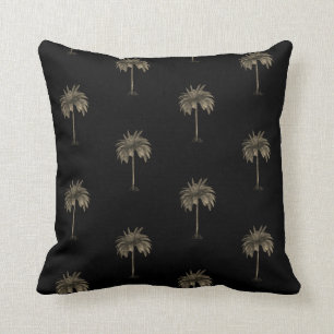 Tropical Palm Tree Elegant Black Modern Stylish Throw Pillow