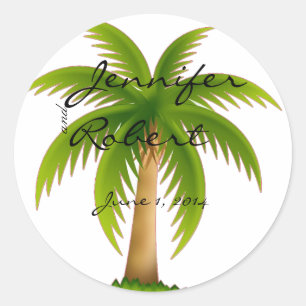 Tropical Palm Tree Envelope Seal
