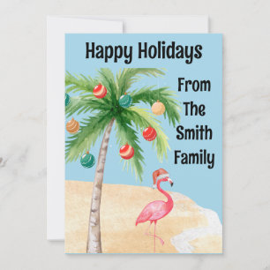 Tropical Palm Tree Flamingo Holiday Party