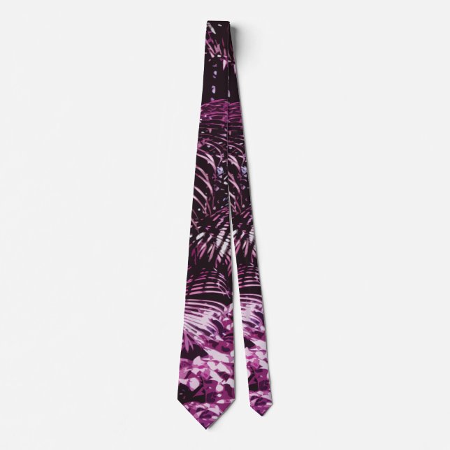 Tropical Palm Tree Fractal Modern Minimalist Neck Tie (Front)