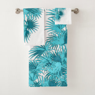 Tropical Palm Tree Fronds Islands Bath Towel Set