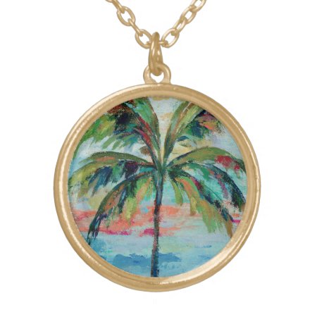 Tropical | Palm Tree Gold Plated Necklace