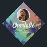 Tropical Palm Tree Graduation Tassel Topper<br><div class="desc">Celebrate your graduation with this tropical palm tree graduation topper.
Add your graduates photo and name.</div>