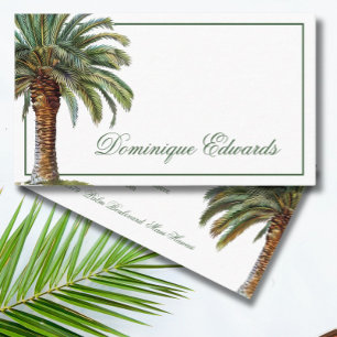 Tropical Palm Tree Green Chic Professional Business Card
