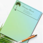 Tropical Palm Tree Green Modern Professional Letterhead<br><div class="desc">An elegant Palm tree on a green background is the basis of this custom design.
Easily change the information for your own.
Simple and elegant.</div>