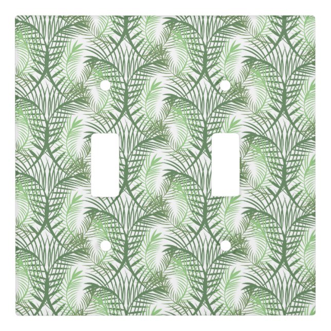 Tropical Palm Tree Green Summer Light Switch Cover (Front)