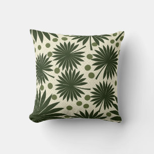 Tropical Palm Tree Green Throw Pillow