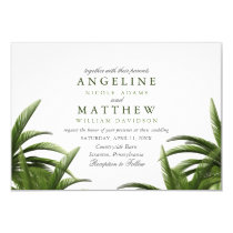 Tropical Palm Tree Green Wedding Card