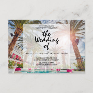 Tropical Palm Tree Green Wedding Card