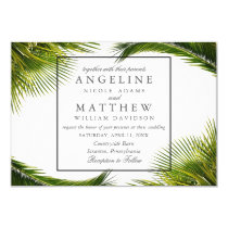 Tropical Palm Tree Green Wedding Card