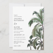 Tropical Palm Tree Greenery Island Beach Wedding