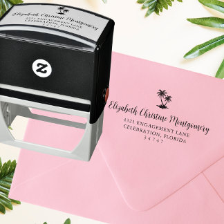 Tropical Palm Tree Home Address Self-inking Stamp