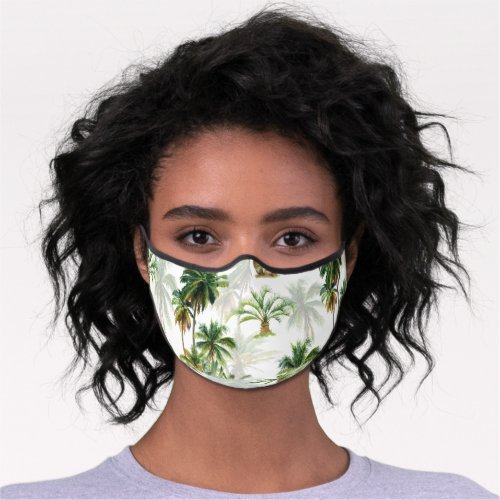 Tropical Palm Tree Island Beach Premium Face Mask