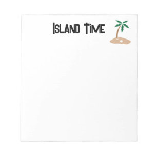 Tropical Palm Tree Island Getaway Cartoon Design Notepad
