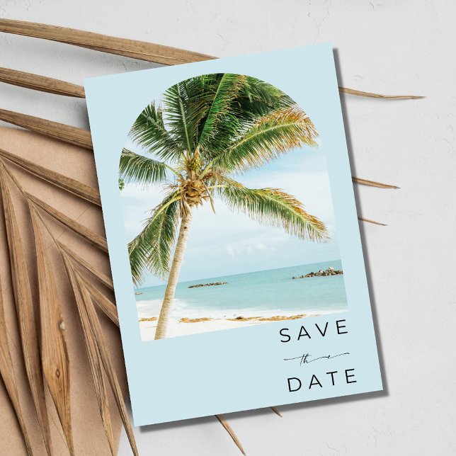 Tropical Palm Tree Key West Beach Wedding  Save The Date (Tropical Palm Tree Key West Beach Wedding Save The Date)