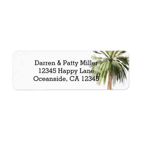 Tropical Palm Tree Label