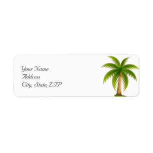 Tropical Palm Tree Label