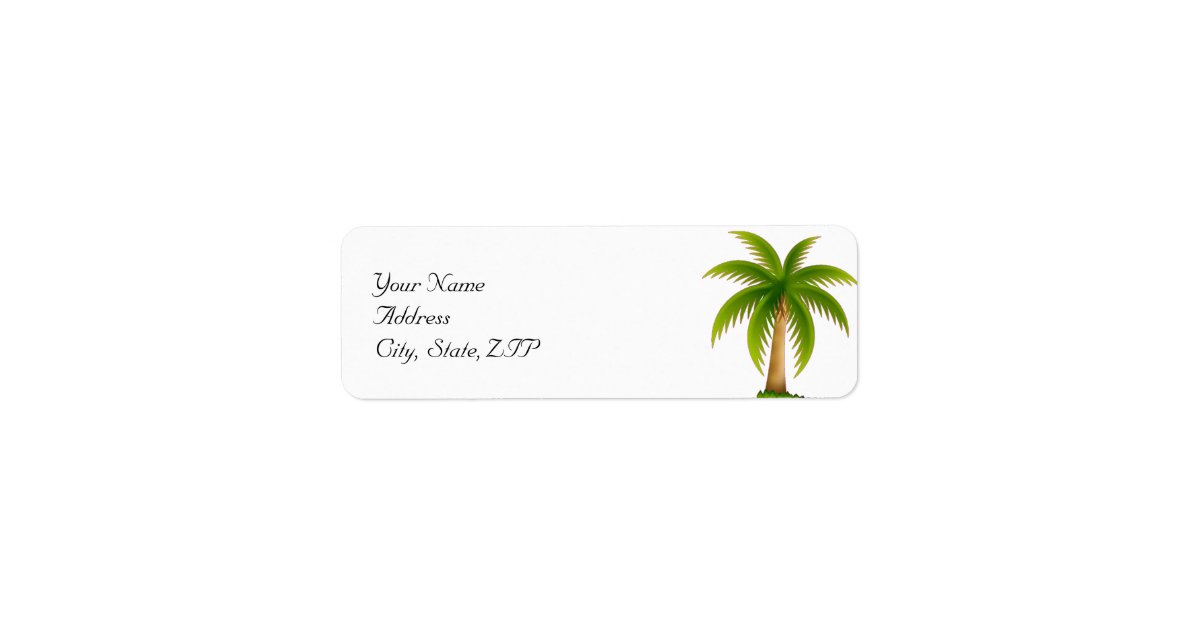 Tropical Palm Tree Label | Zazzle