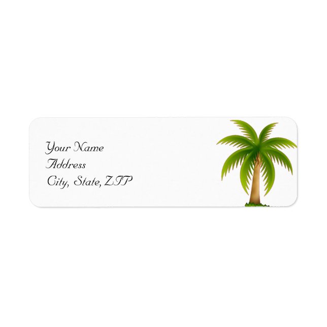 Tropical Palm Tree Label (Front)