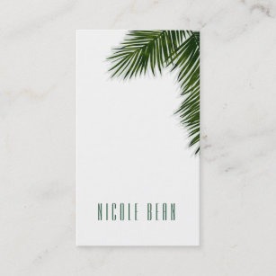 Tropical Palm Tree Leaf Elegant Summer Chic Custom Business Card