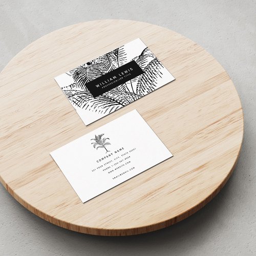 Tropical Palm Tree Leaves Business Card