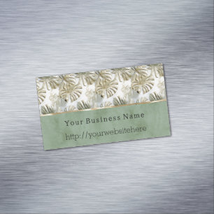 Tropical Palm Tree Leaves Business name website Business Card Magnet