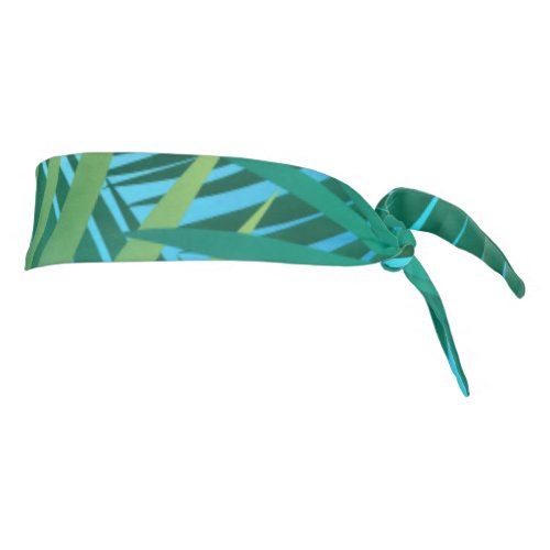 Tropical Palm Tree Leaves Jungle Green Tie Headband