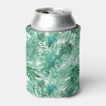 Tropical Palm Tree Leaves Pattern Can Cooler