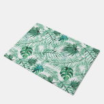 Tropical Palm Tree Leaves Pattern Door Mat