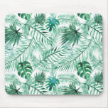 Tropical Palm Tree Leaves Pattern Mouse Pad