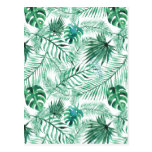 Tropical Palm Tree Leaves Pattern Postcard