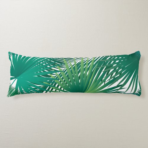 Tropical Palm Tree Leaves Pattern Watercolor Trend Body Pillow