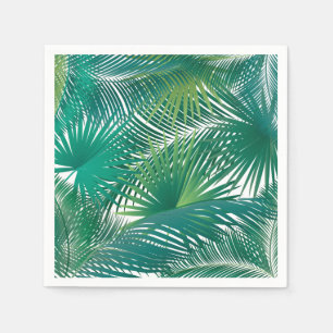 Tropical Palm Tree Leaves Pattern Watercolor Trend Napkins