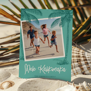 Tropical Palm Tree Mele Kalikimaka Photo Holiday Card