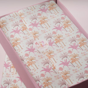 Tropical Palm Tree Merry Christmas Tissue Paper
