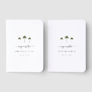 Tropical Palm Tree Minimal Modern Wedding Foil Vow Books