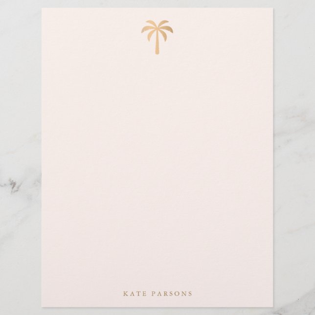 Tropical Palm Tree Modern Letterhead (Front)