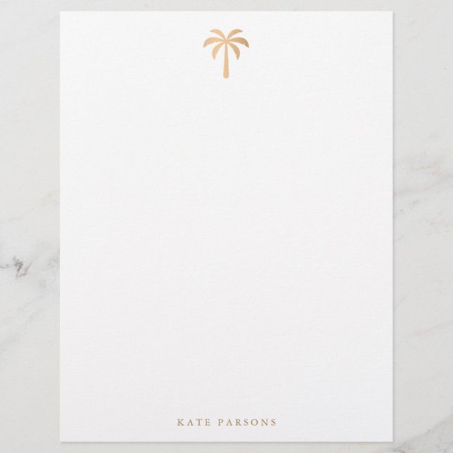 Tropical Palm Tree Modern Letterhead (Front)