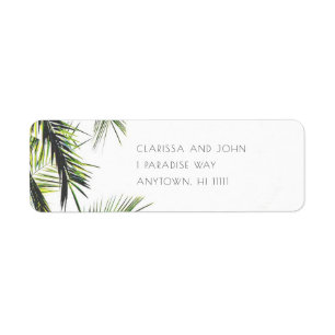 Tropical Palm Tree Modern Return Address Labels