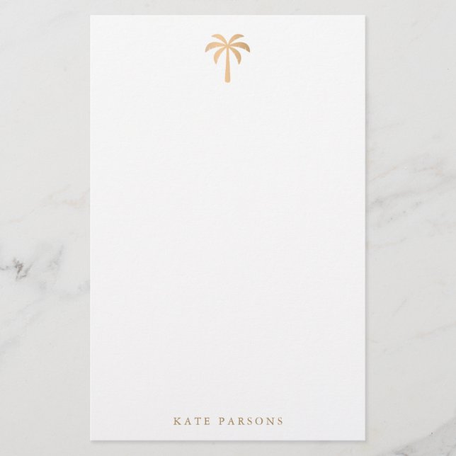Tropical Palm Tree Modern Stationery (Front)