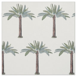 Tropical Palm Tree Motif on Any Custom Color Fabric