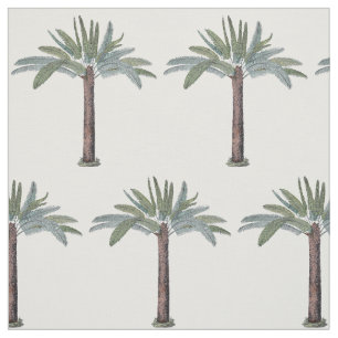Tropical Palm Tree Motif on Any Custom Color Fabric