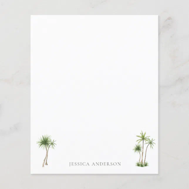 Tropical Palm Tree Name Stationery Zazzle