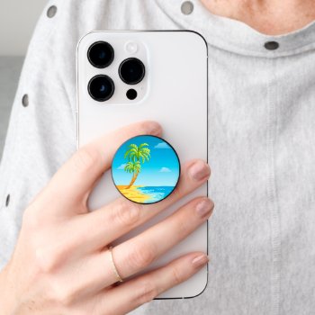 Tropical Palm Tree Ocean Popsocket by ProfessionalDevelopm at Zazzle
